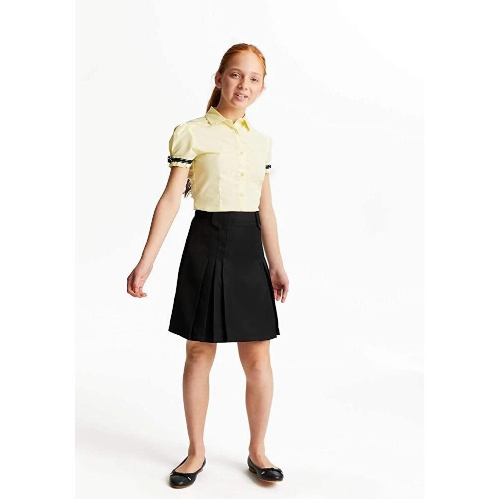 NWT French Toast Girls 10 Black Front Pleated Tab Skirt School Uniform SV9011F